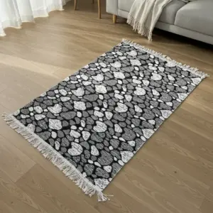 Dual Side 125x80cm Stonecraft Black & White Carpet