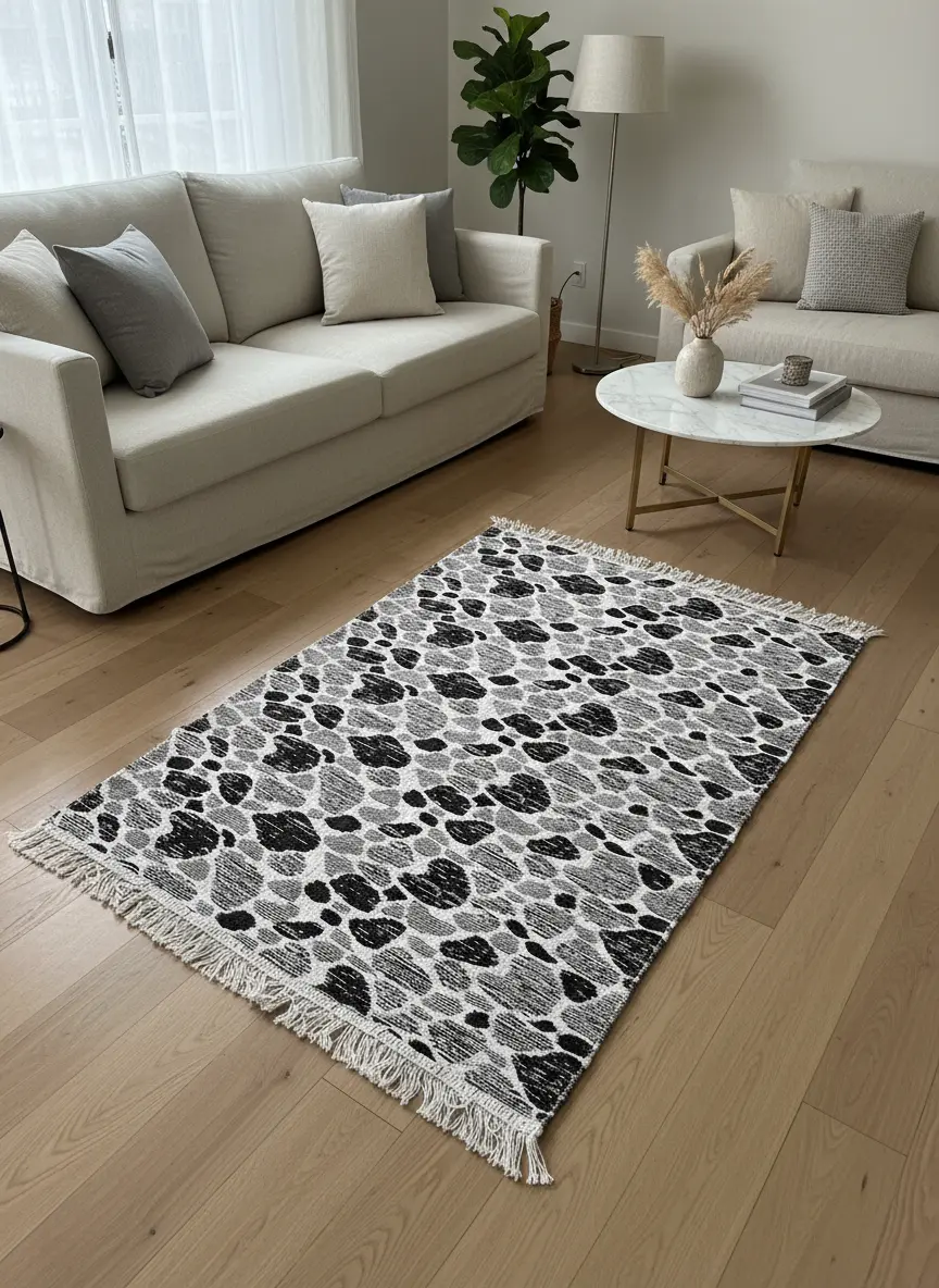 Dual Side 125x80cm Stonecraft Brown & White Carpet
