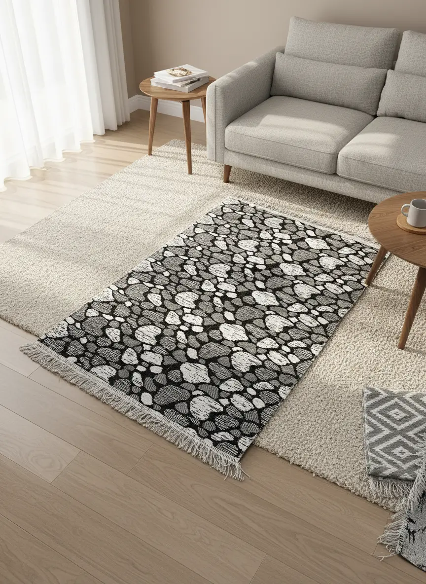 Dual Side 125x80cm Stonecraft Brown & White Carpet1