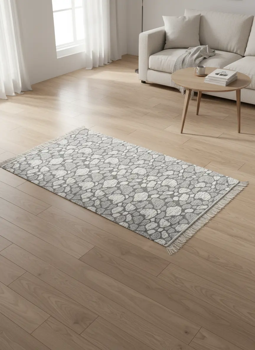 Dual Side 125x80cm Stonecraft Gray & White Carpet