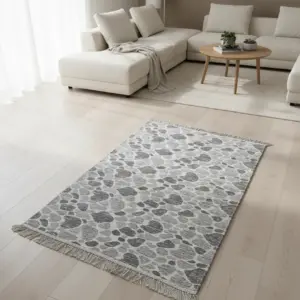 Dual Side 125x80cm Stonecraft Gray & White Carpet1