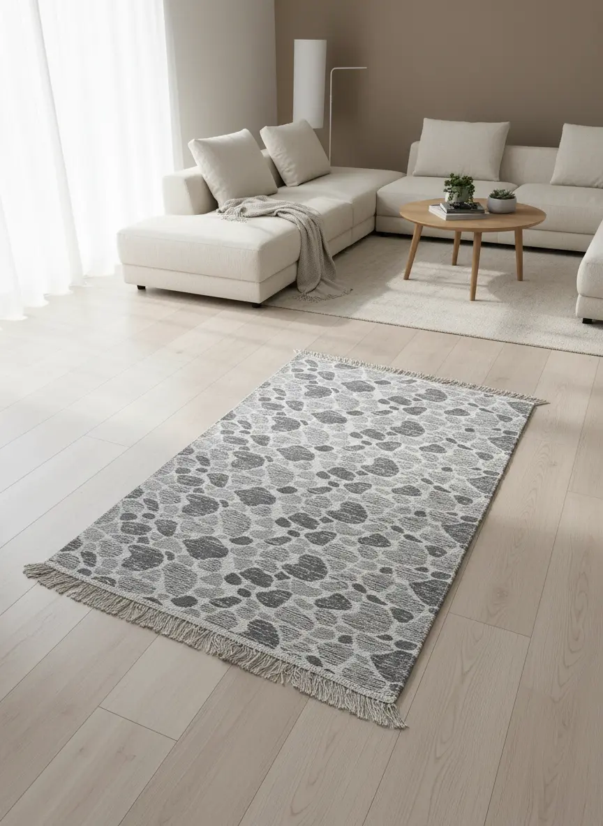 Dual Side 125x80cm Stonecraft Gray & White Carpet1