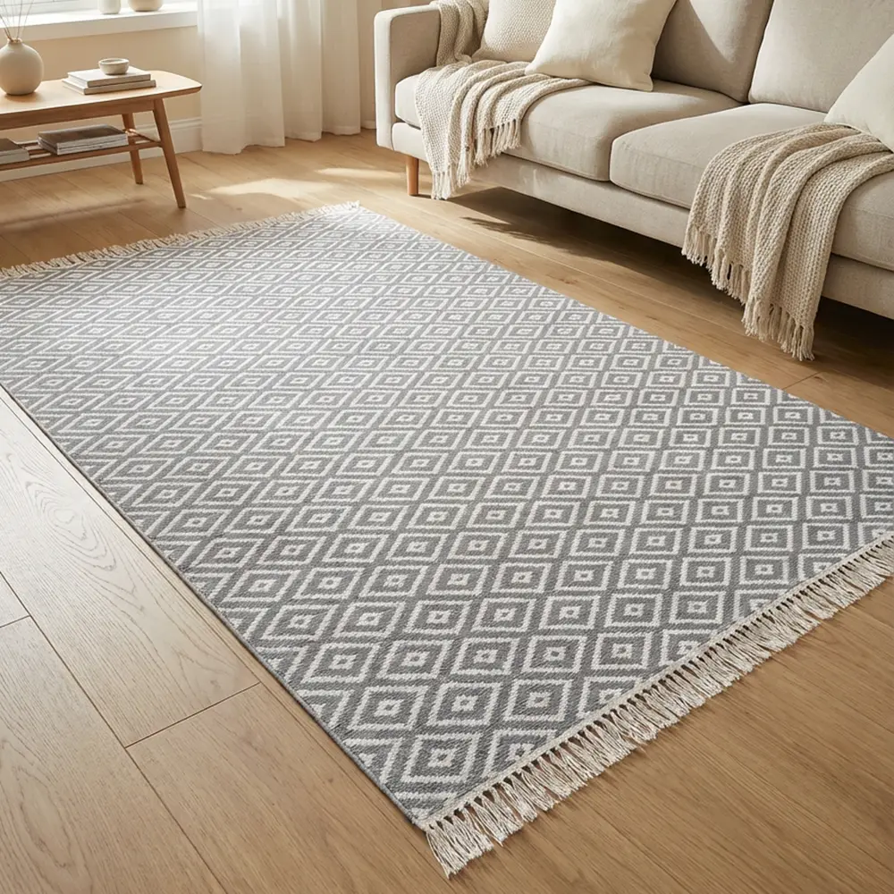 Dual-Side-160x250cm-Geometric-Style-Grey-&-White-Carpet1 Dual Side 160x250cm Geometric Style Grey & White Carpet1
