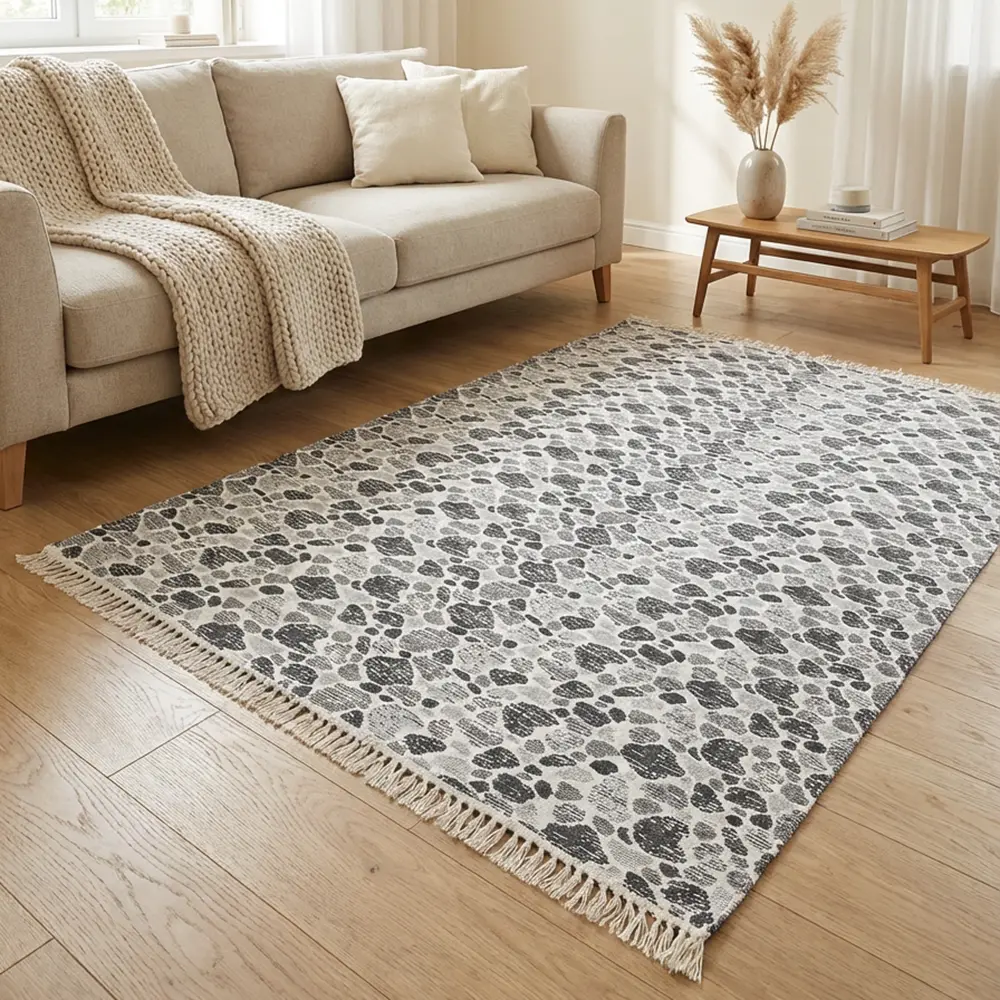 Dual-Side-160x250cm-Stone-Style-Dark-Grey-&-White-Carpet Dual Side 160x250cm Stone Style Dark Grey & White Carpet