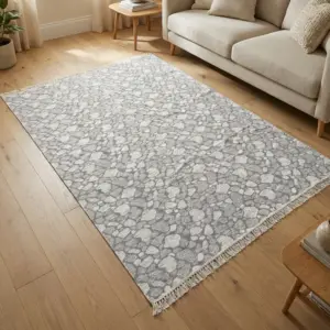 Dual Side 160x250cm Stone Style Grey & White Carpet