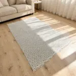 Dual Side 180x280cm Geomatric Style Brown & White Carpet