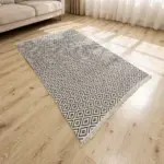 Dual Side 180x280cm Geomatric Style Grey & White Carpet