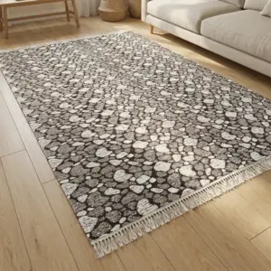 Dual Side 180x280cm Stone Style Brown & White Carpet