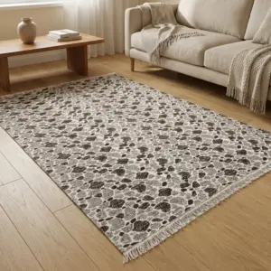 Dual Side 180x280cm Stone Style Brown & White Carpet1