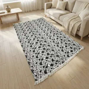 Dual Side 180x280cm Stone Style Dark Grey & White Carpet