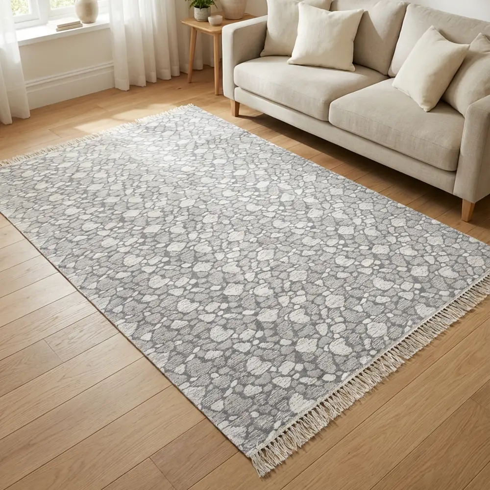 Dual Side 180x280cm Stone Style Grey & White Carpet1