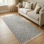 Dual Side 200x80cm Geometric Black & White Carpet