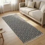 Dual Side 200x80cm Geometric Black & White Carpet1