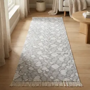 Dual Side 200x80cm Stonecraft Gray & White Carpet1