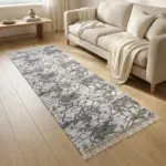 Dual Side 200x80cm Veinstone Black and White Carpet
