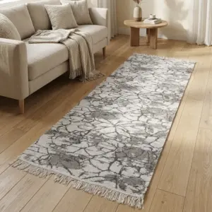 Dual Side 200x80cm Veinstone Brown & White Carpet