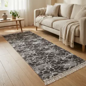 Dual Side 200x80cm Veinstone Brown & White Carpet1