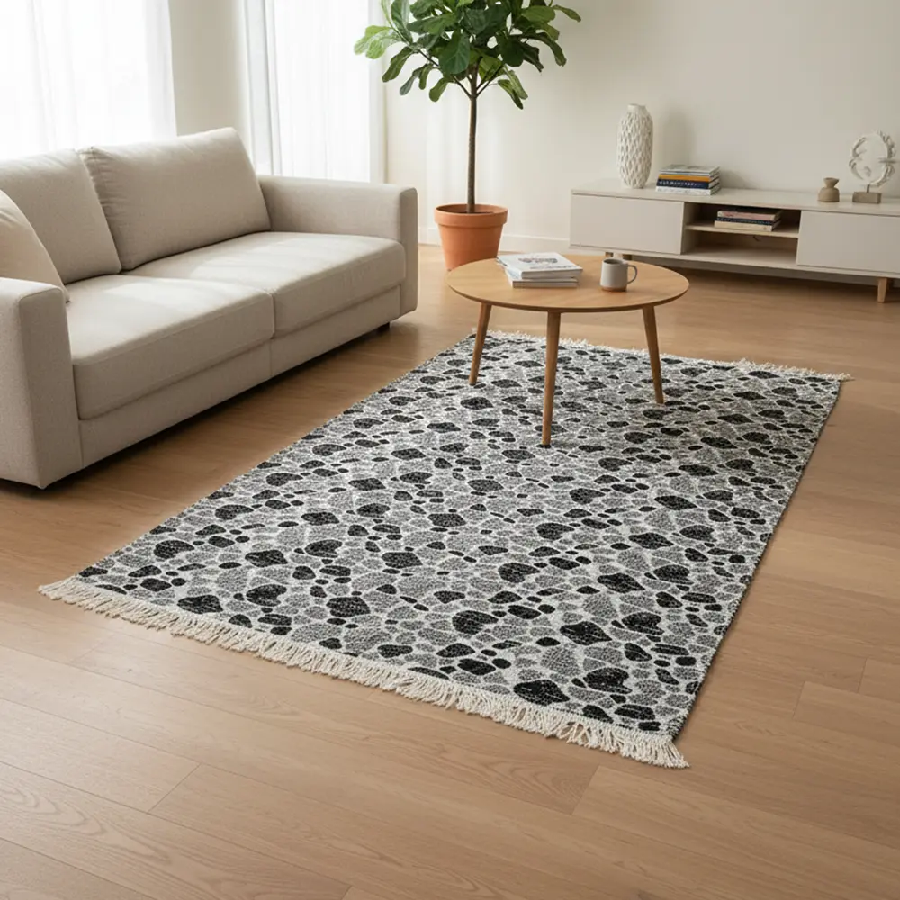 Dual-Side-215x140cm-Stonecraft-Black-&-White-Carpet Dual Side 215x140cm Stonecraft Black & White Carpet
