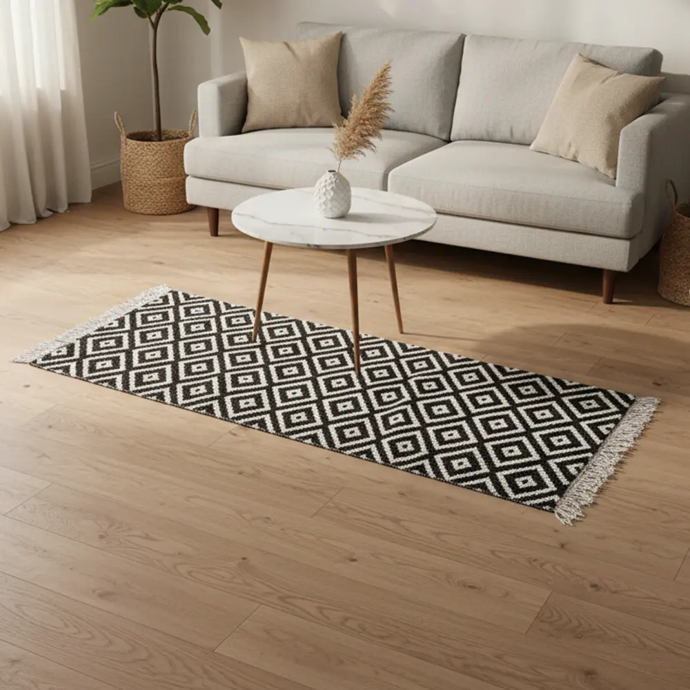 Dual-Side-60x120cm-Geomatric-Style-Brown-&-White-Carpet1 Dual Side 60x120cm Geomatric Style Brown & White Carpet1