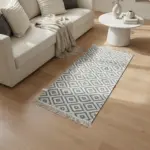 Dual Side 60x120cm Geomatric Style Grey & White Carpet