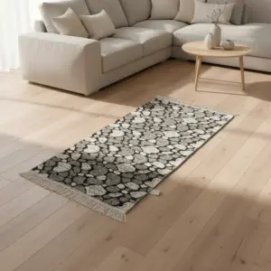 Dual Side 60x120cm Stone Style Dark Brown & White Carpet1