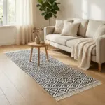 Dual-Side-80x300cm-Geometric-Style-Black-&-White-Carpet1 Dual Side 80x300cm Geometric Style Black & White Carpet1