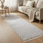 Dual-Side-80x300cm-Geometric-Style-Grey-&-White-Carpet1 Dual Side 80x300cm Geometric Style Grey & White Carpet1