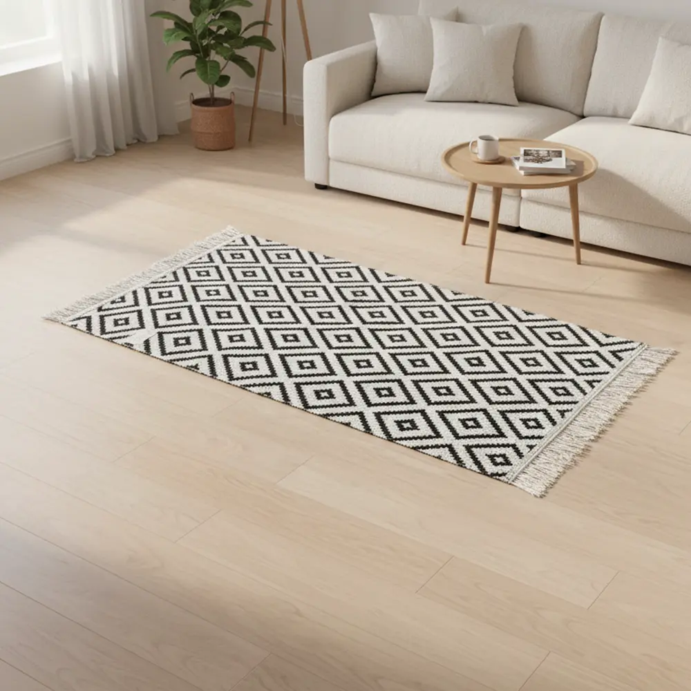 Dual-Side-90x60cm-Geometric-Brown-&-White-Carpet1 Dual Side 90x60cm Geometric Brown & White Carpet1