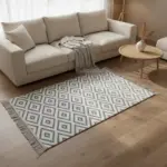Dual-Side-90x60cm-Geometric-Gray-and-White-Carpet Dual Side 90x60cm Geometric Gray and White Carpet