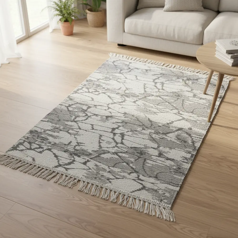 Dual Side 90x60cm Veinstone Gray & White Carpet