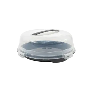 Dunya Compact Black Round Cake Carrier with Handle & Locks