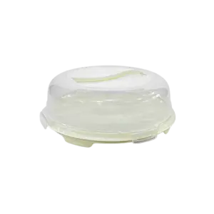 Dunya Compact Round Cake Carrier with Beige Handle & Locks