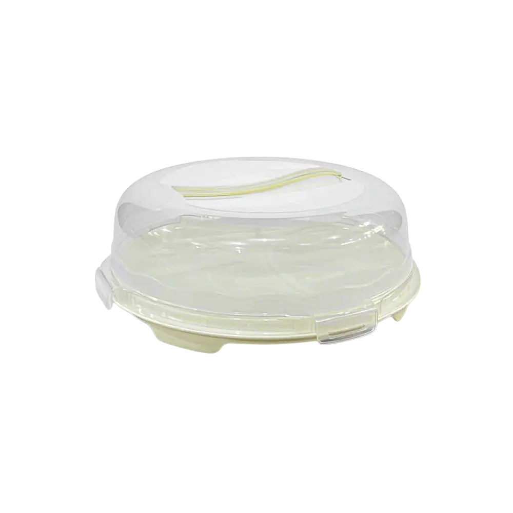 Dunya Compact Round Cake Carrier with Beige Handle & Locks Dunya Compact Round Cake Carrier with Beige Handle & Locks