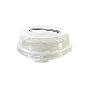 Dunya Compact Round Cake Carrier with Gray Handle & Locks