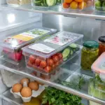 Emhouse 15x37x10cm Tall Clear Fridge Organizer Midi with Lid1
