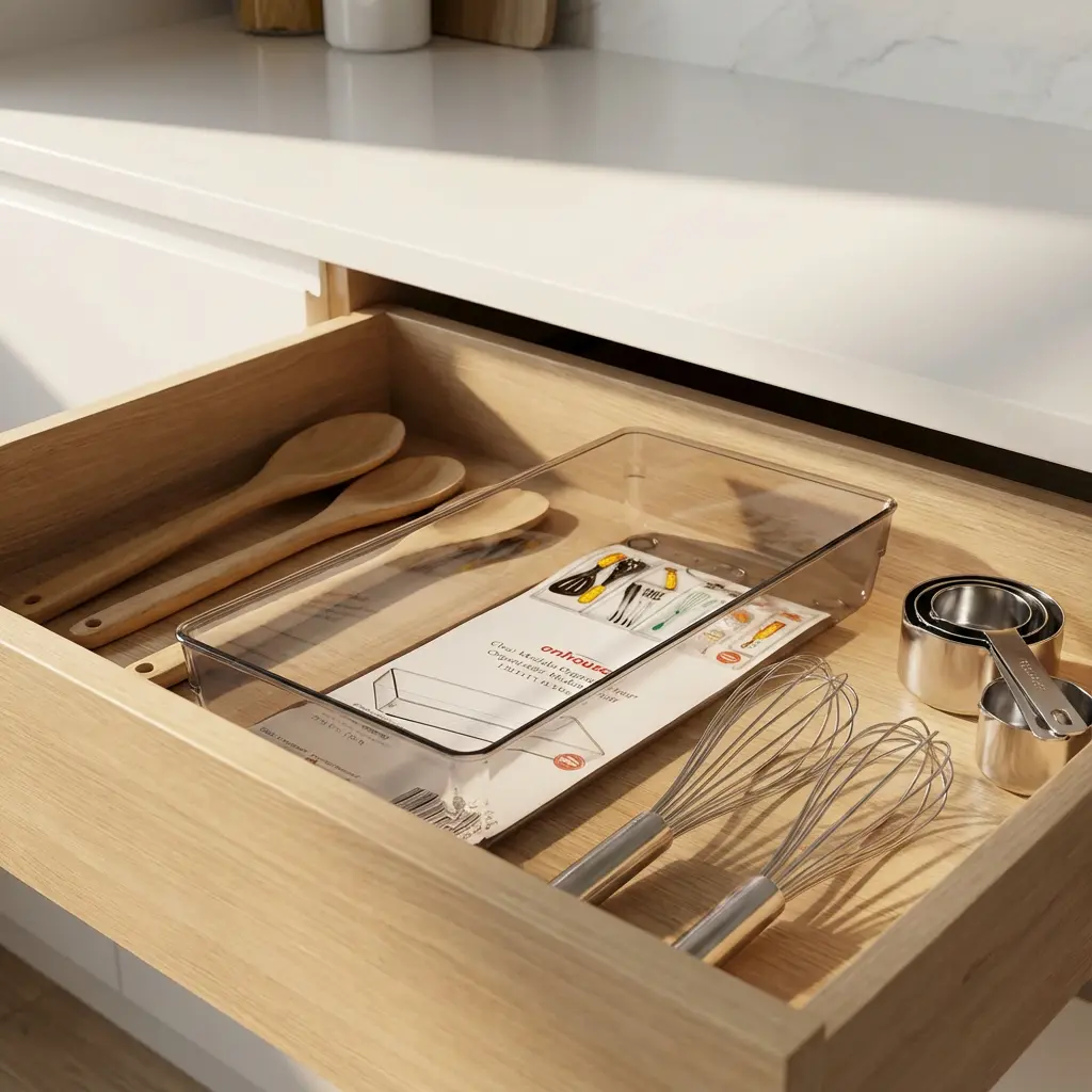 Emhouse 30.8x15.4x6cm Clear Modular Fridge Organizer1