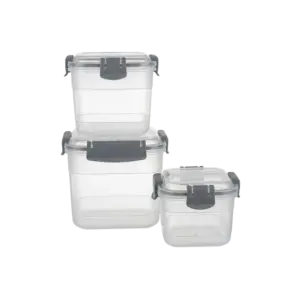 Freshlife 3pcs Trasparent Grey Storage Boxes Set