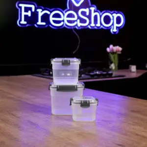 Freshlife 3pcs Trasparent Grey Storage Boxes Set1