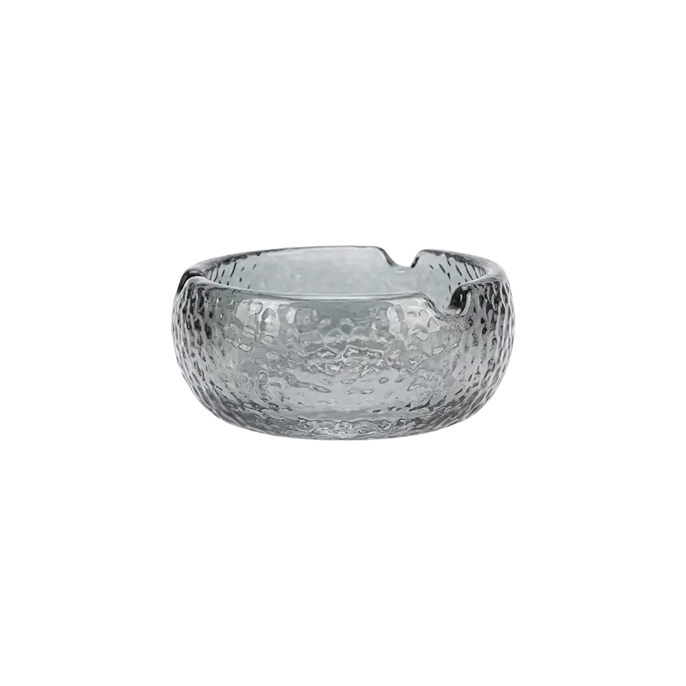 Glass 11cm Round Shaped Grey Ashtray