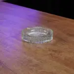 Glass 15cm Ribbed Design Transparent Ashtray1