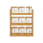 Glass Jar Organizer 9pcs with Bamboo Stand