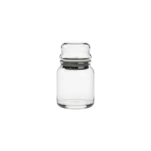 Glass Storage 290 ml Jar with Airtight Gray Press Lid