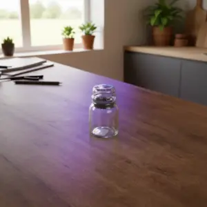 Glass Storage 290 ml Jar with Airtight Gray Press Lid1