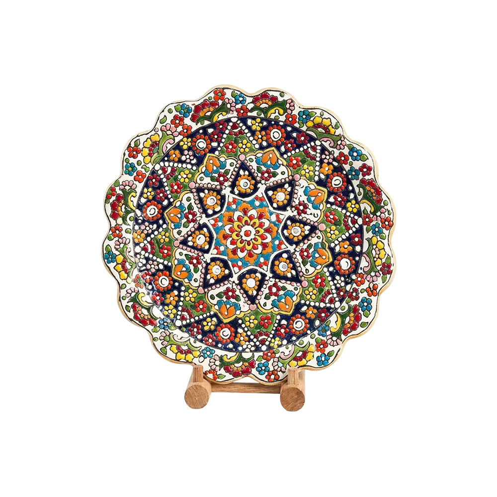Handmade 25cm Mandala Design Colored Plate