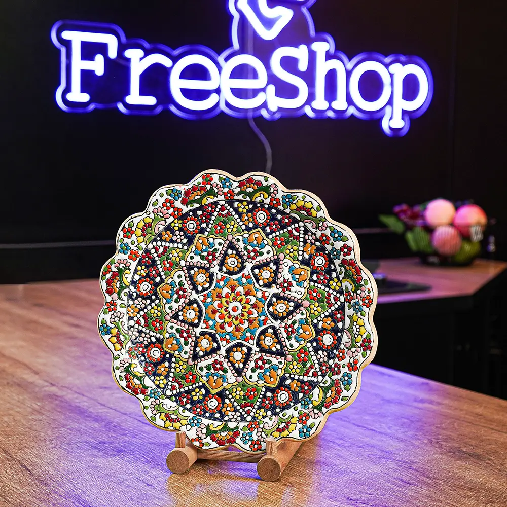 Handmade 25cm Mandala Design Colored Plate1