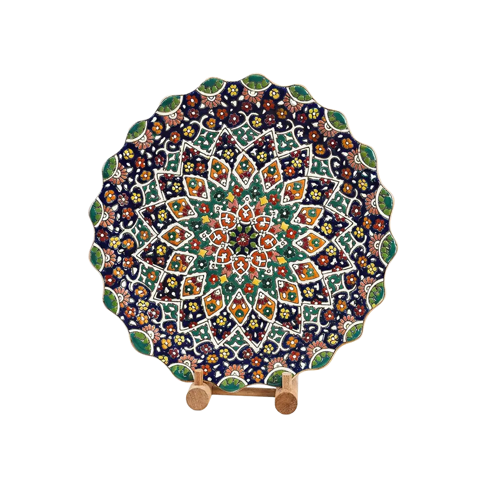 Handmade 30cm Mandala Design Colored Plate