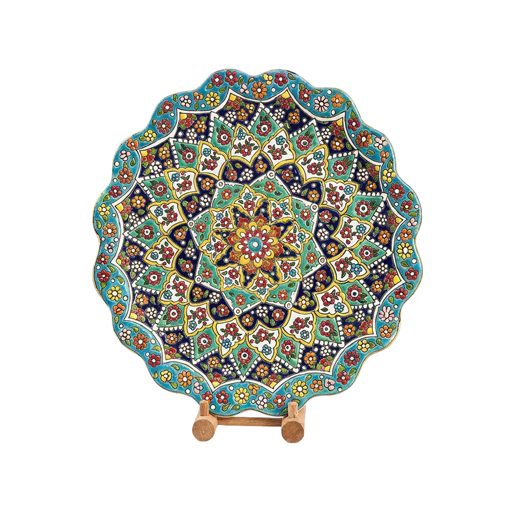 Handmade-35cm-Mandala-Design-Colored-Plate Handmade 35cm Mandala Design Colored Plate