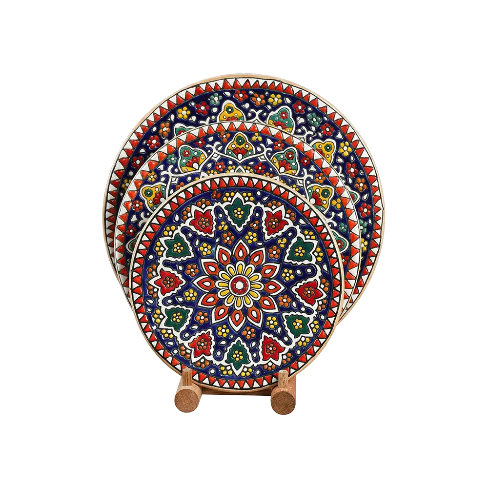Handmade-3pcs-Mandala-Design-Plates-Set Handmade 3pcs Mandala Design Plates Set