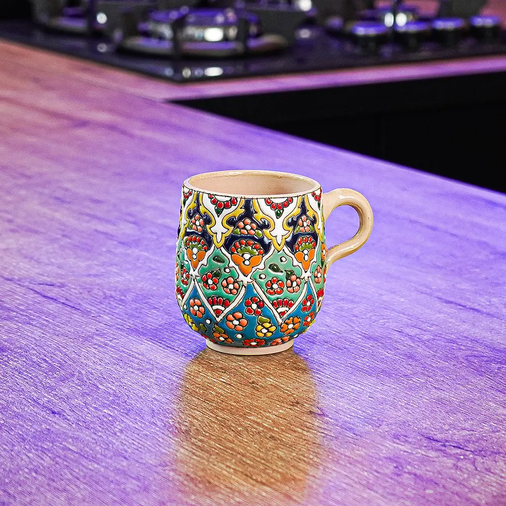 Handmade-Floral-Pattern-Beige-Mug1 Handmade Floral Pattern Beige Mug1