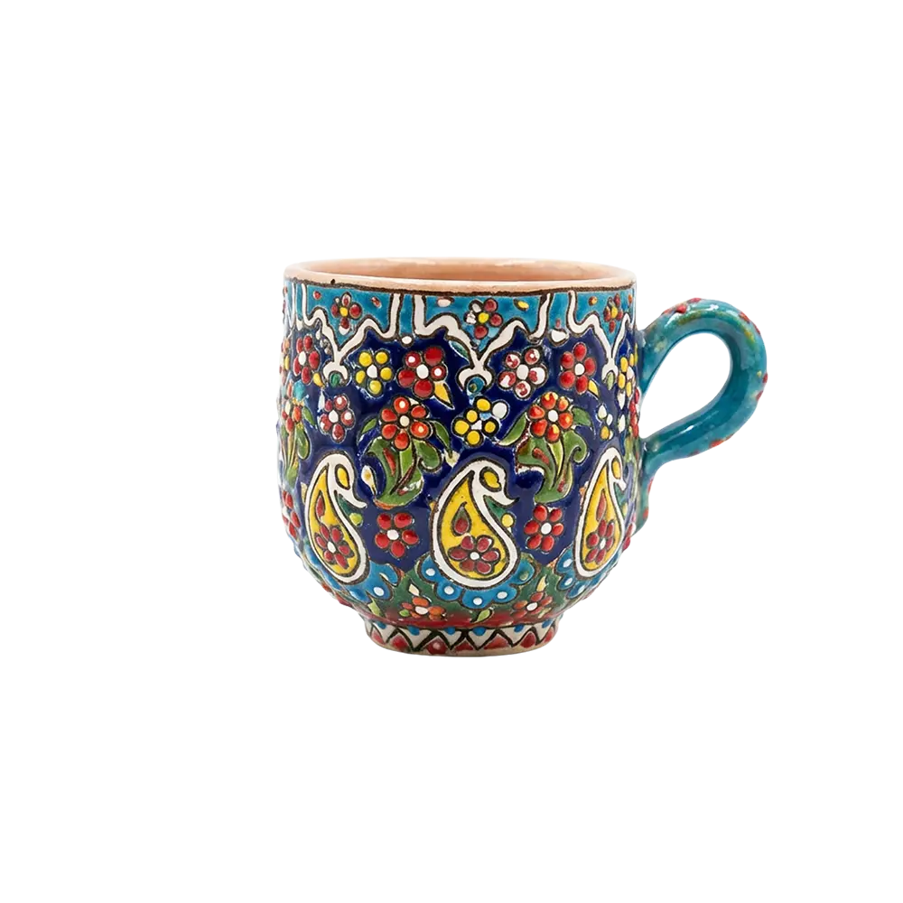 Handmade-Floral-Pattern-Blue-Mug Handmade Floral Pattern Blue Mug